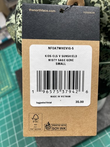 The North Face kids/infants SM Class V Sunshield Hat Misty Sage Generative Camo - Picture 4 of 10