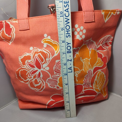 Eddie Bauer Reversible Twill Canvas Tote Bag New Floral Beach Pink 10"X13" Nwt - Picture 6 of 14