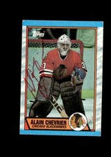 Alain Chevrier 1989-90 Topps Black Hawks authentic autographed card