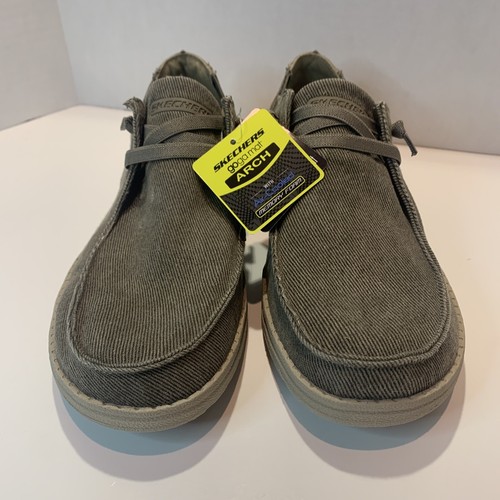 Skechers Men's Melson-Raymon Canvas Slip on Moccas Men’s Size 8 66387/KHK NIB - Picture 3 of 21