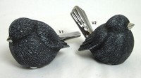 1 Keramik Deko Vogel Anthrazit-Silber Sortiert Ca. 15Cm