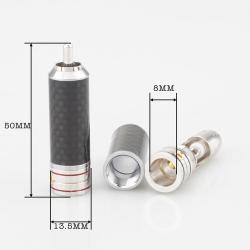 Carbon Fiber Brass Rhodium Plated RCA Phono Plug HI-FI Audio Cable Connector DIY - Picture 5 of 6