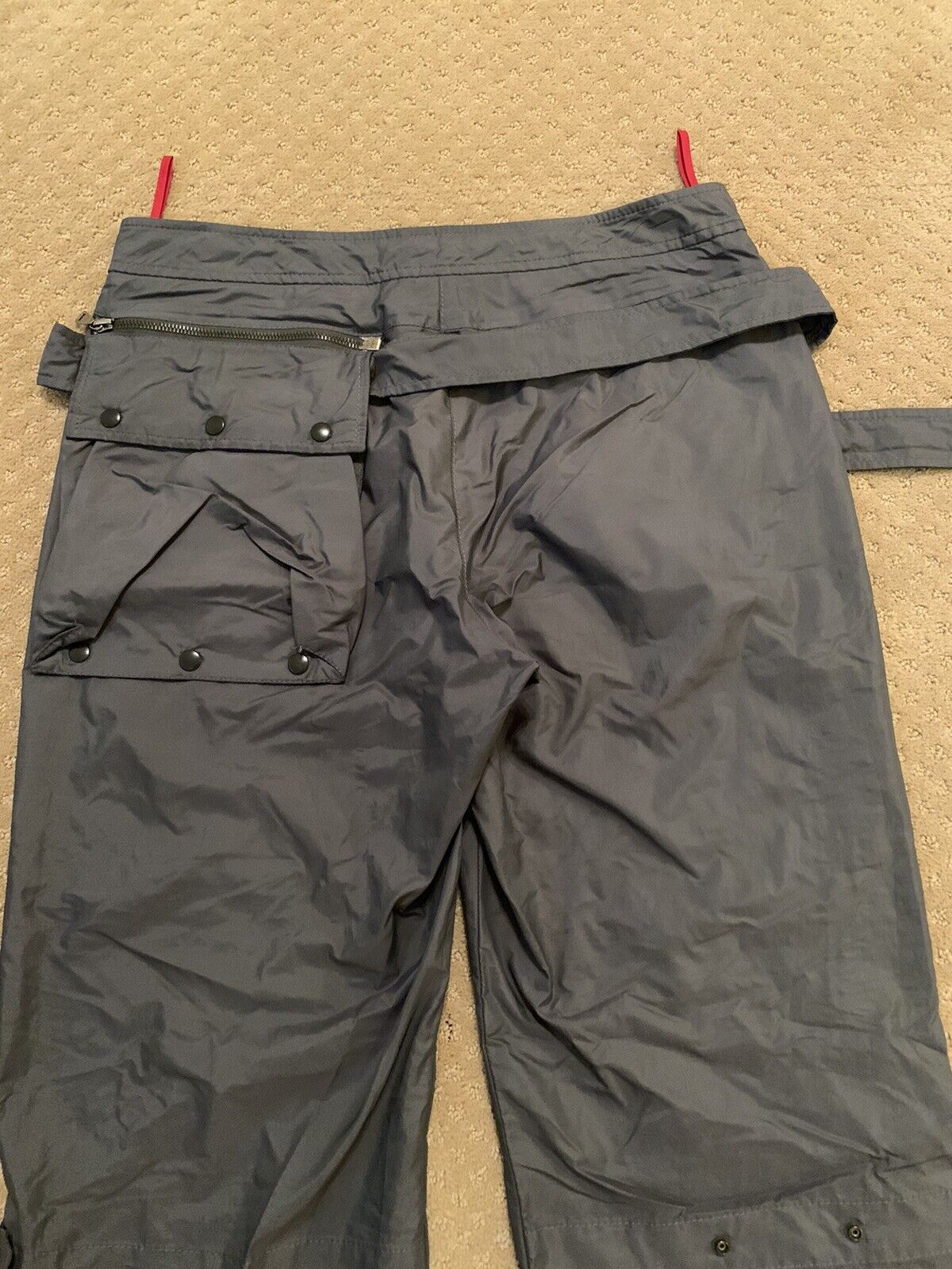 Prada Sport Nylon Bondage Strap Belted Cargo Pants Archive Vintage Grey 42