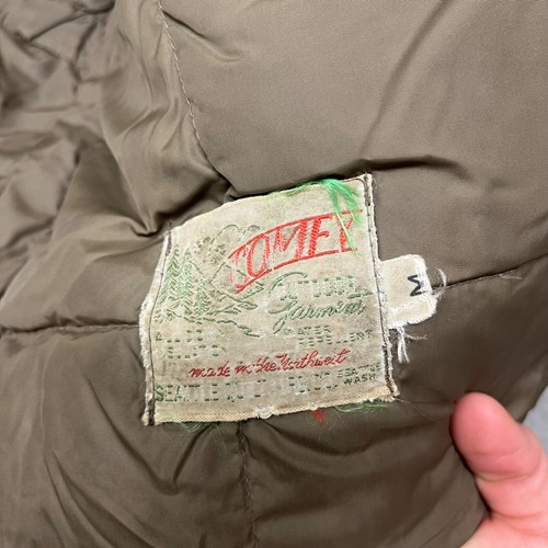 True Vtg Down Jacket Mens M Brown Sherpa Collar Quilted Comfy Outdoor Garment - Picture 15 of 19