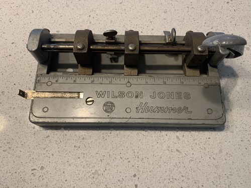 Vintage Wilson Jones Hummer Heavy Duty Metal Adjustable 3 Hole Punch - Picture 2 of 11