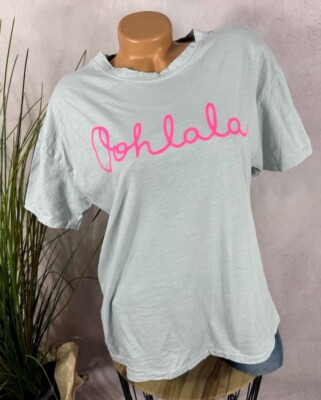NEU TOP T SHIRT  Oohlala Schriftzug TREND GRAU 36 38 40