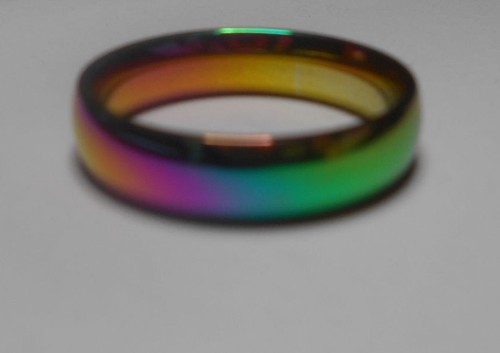 Anillo Rainbow Quirúrgico Acero Gay Orgullo/Pareja/Boda Cúpula Unizex Talla:13 - Imagen 4 de 4