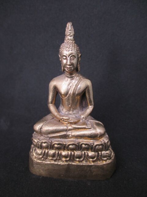 India Tibet Asian Art Metal Buddha Sculpture Small India Gold Colored Buddha- India Tibet Asian Art Metal Buddha Sculpture Small India Gold Colored Buddha-
