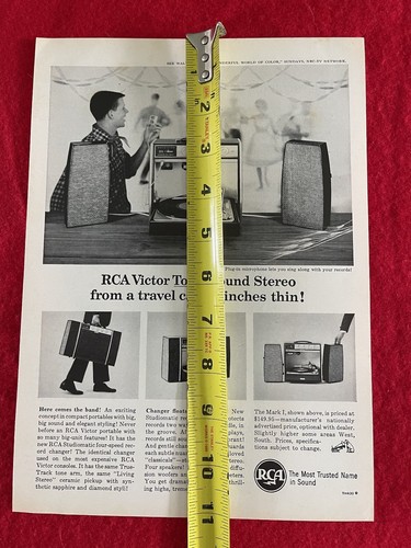 Vintage 1963 RCA Victor Portable Print Ad Stereo Big Sound Ad Only - Picture 7 of 7