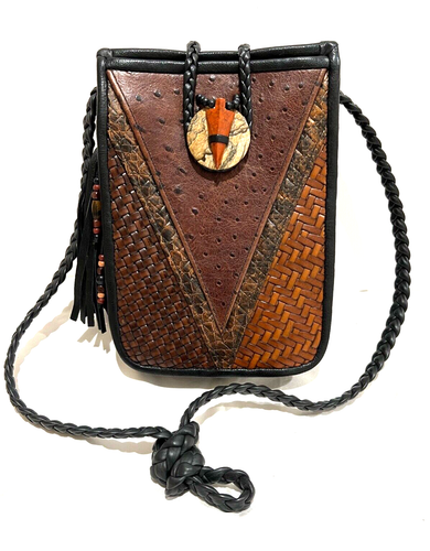 Artisan Leather Bag CROSS BODY SHOULDER Brown - Small - Picture 3 of 11