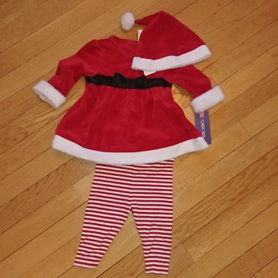 NWT InFant Boys Girl 2 pc Outfit Playsuit Hat Christmas Holiday Santa New Unused