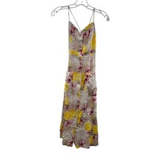 Forever 21 Women's Button Up A-Line Dress Yellow/Multi Floral Size Small