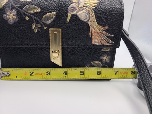 Foley + Corinna MA Cherie Taylor Vegan Leather Embroidery Gold Black Crossbody - Picture 15 of 16