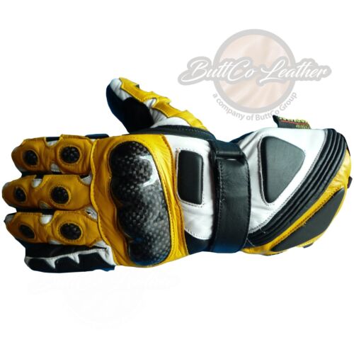 Premium Motociclista Moto Guantes Blindado Cuero LEATHER para Track Day - Picture 17 of 38