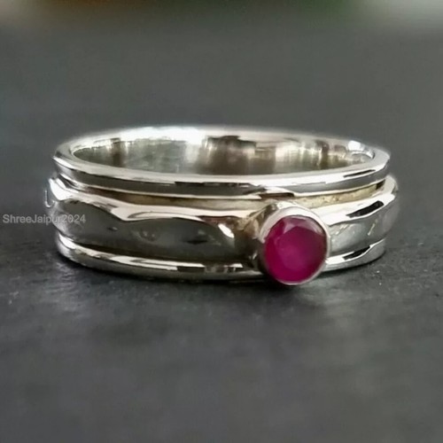 Ruby Spinner Ring 925 Sterling Silver Band Woman Handmade Jewelry rs566 - Picture 2 of 16