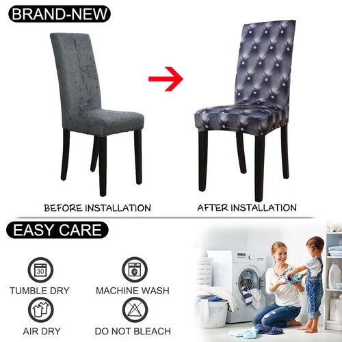 Dining Chair Cover Stretch Stool Slipcover Chair Seat Protector - Picture 6 of 11