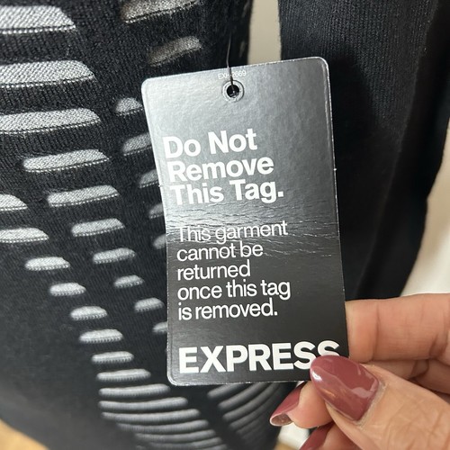 Express Kleid Damen klein schwarz grau Pullover Strick figurbetont Stretch neu mit Etikett - Bild 6 von 9