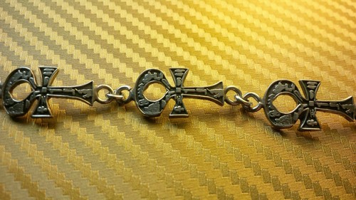 Handmade Phero Egyptian Silver Set "STAMPED" 2 Earings And Bracelet Nile Key - Picture 7 of 12