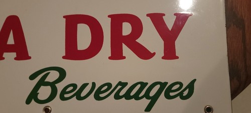 ¡Letrero de porcelana Canada Dry Beverages años 60 con gráficos! - Imagen 6 de 11