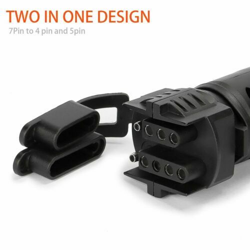 Connettore adattatore spina 7 vie rotonda a 4 pin e 5 pin lama piatta rimorchio camper barca - Foto 7 di 10
