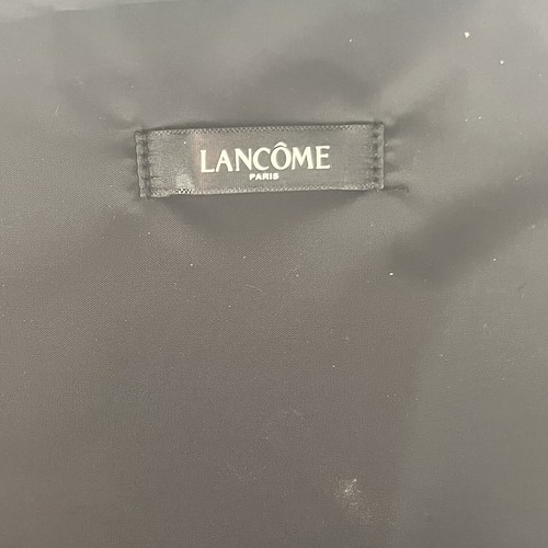 Travel Cosmetic Bag Lancôme Paris Black Faux Leather Round Zippered 11" X 11" - Picture 6 of 7