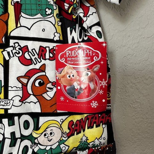 Rudolph The Red Nosed Reindeer Women’s Christmas Holiday Scrub Top Large NWT - Picture 8 of 8