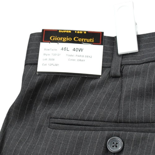 Giorgio Cerruti Dress Pants Men's Size 40 x 46 Super 150 Gray Unfinished Hem NWT - Picture 3 of 9
