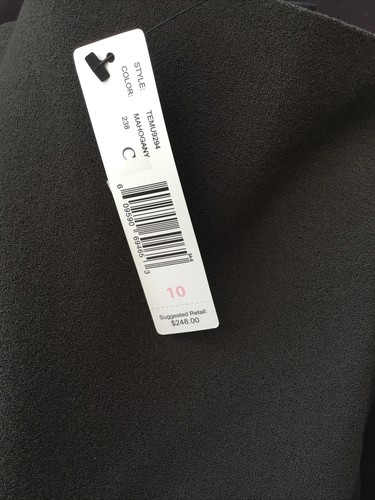 New Original Ellen Tracy Mahogany Brown Straight Pencil Skirt Size 10 NWT $248 - Picture 4 of 5