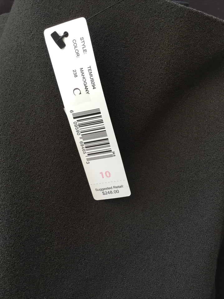 Nueva Falda Lápiz Recta Marrón Caoba Original Ellen Tracy Talla 10 Nueva con Etiquetas $248 Foto 4 de 4