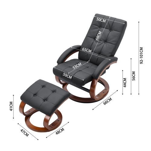Adjustable Swivel Chair Recliner Armchair Home Lounge Sofa Chair With Footstool - Picture 31 of 36