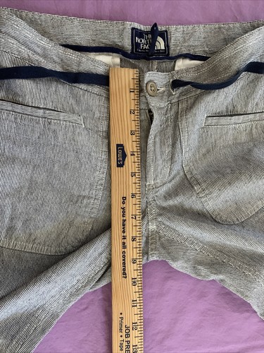 Women’s The North Face Blue/White Linen/Cotton Pinhead Striped Pants Sz 2 (28”) - Picture 10 of 12