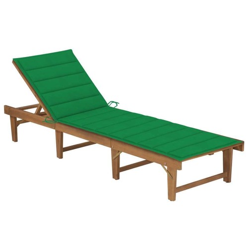 Solid Wood Acacia Folding Sun Lounger with Cushion Seat Multi Colors vidaXL - Picture 3 of 85