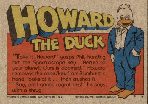 Howard The Duck Movie Trading Card Sticker YOU PICK Marvel Comics 1986 Topps - Picture 131 of 189