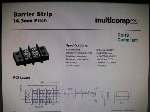 SET 5 10-Position 30A Reihenklemmen/Leisten Multicomp MC24345 -- neu und unbenutzt - Bild 10 von 12