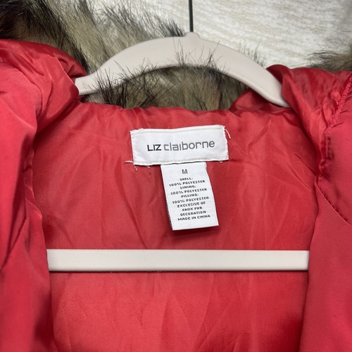 Liz Claiborne Faux Fur Hooded Puffer Vest Womens Size Medium - Picture 10 of 13