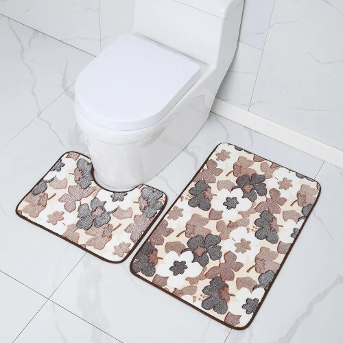 Juego de 2 alfombrillas de baño para asiento de inodoro de entrada de habitación felpudo absorbente - Imagen 8 de 13