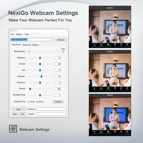 NexiGo Zoom Certified, N950P (Gen 2) 4K Zoomable Webcam, RF Remote, Sony_Starvis - Picture 4 of 9
