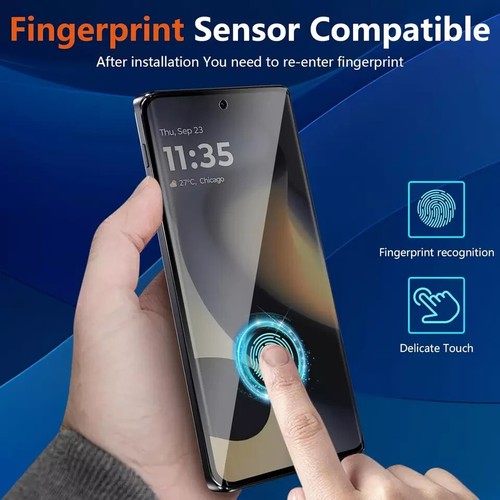 (3 Pack) for Motorola Edge 2024 Privacy Screen Protector,Anti-Spy Tempered Glass - Picture 2 of 3