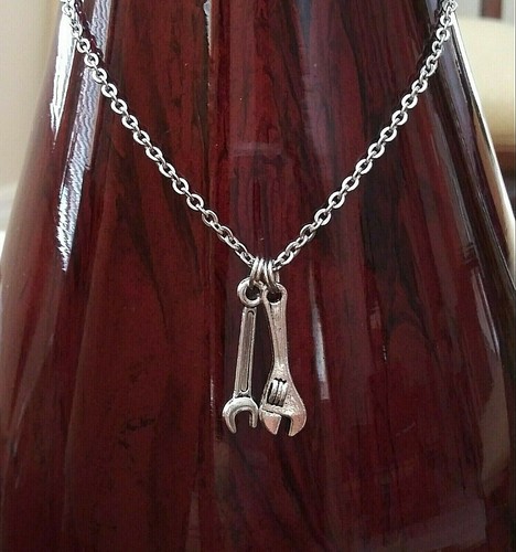 Wrench Contractor Construction Mechanic Tools Charm Stainless Steel Necklace - Picture 2 of 3