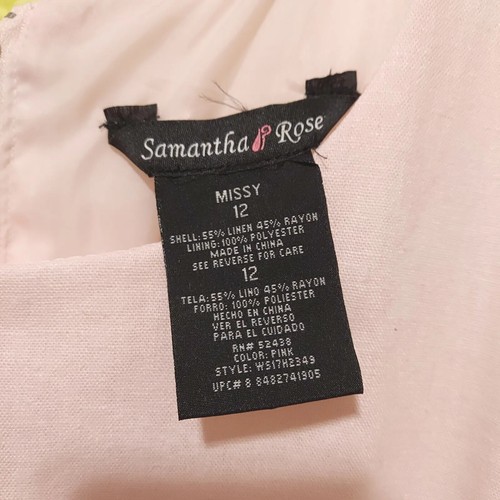 Samantha Rose Pink Dress Suit With Embroidered Jacket Women's Missy Size 12 New - Picture 9 of 9