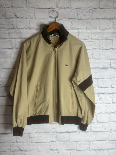 Vintage 80s Izod Lacoste Beige Harrington Zip Up Jacket Mens M