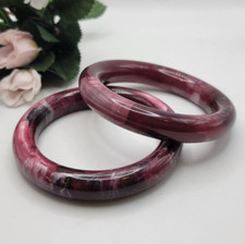 Vintage CHUNKY BOLD Bracelet Bangle 8" Marble Style Acrylic Plastic Lot Purples