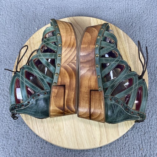Bed Stu Shirin Womens Size 7.5 Pistachio Rustic Wedge Sandals Heels Chunky Boho - Picture 9 of 18