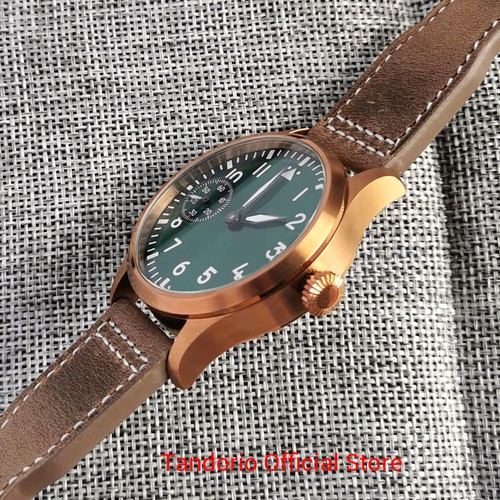 42mm Sapphire Glass Mechanical Men's Watch Asia 6497 Movement Green Dial - Picture 4 of 11