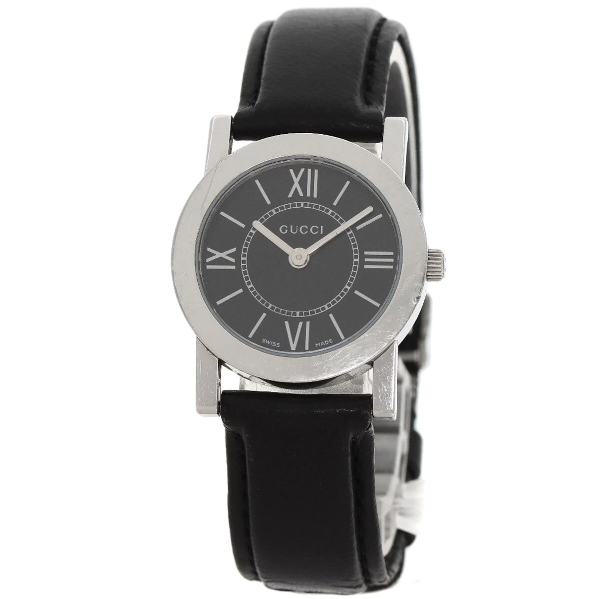 Montres femme GUCCI visage rond 5200L.1 acier inoxydable/cuir