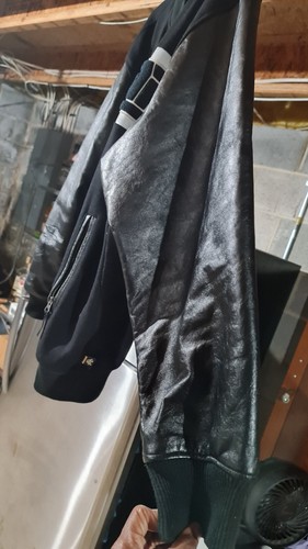 Rocawear  Men's Heavy Leather Jacket (Colors Black/Gold/White)  SIZE 2XL - Picture 7 of 12