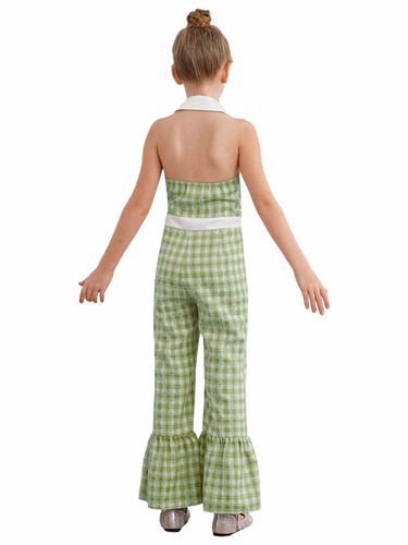 Kids Girls Rompers Button Down Jumpsuit Sleeveless Leotard 70s Bodysuit Prom - Picture 51 of 65