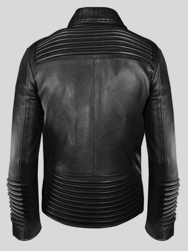 Mans Mens REAL LEATHER PADDED SEXY BIKER JACKET A REAL STUNNING COAT - Picture 3 of 3