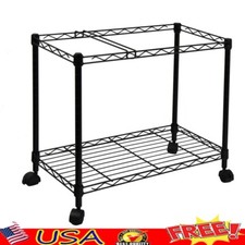 Portable Metal Rolling File Cart W/ Swivel Casters Adjustable Storage Solution