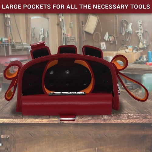 Leder Werkzeugtasche für Schreiner Werkzeugtasche für Elektriker Rahmen 4 Taschen - Bild 39 von 43